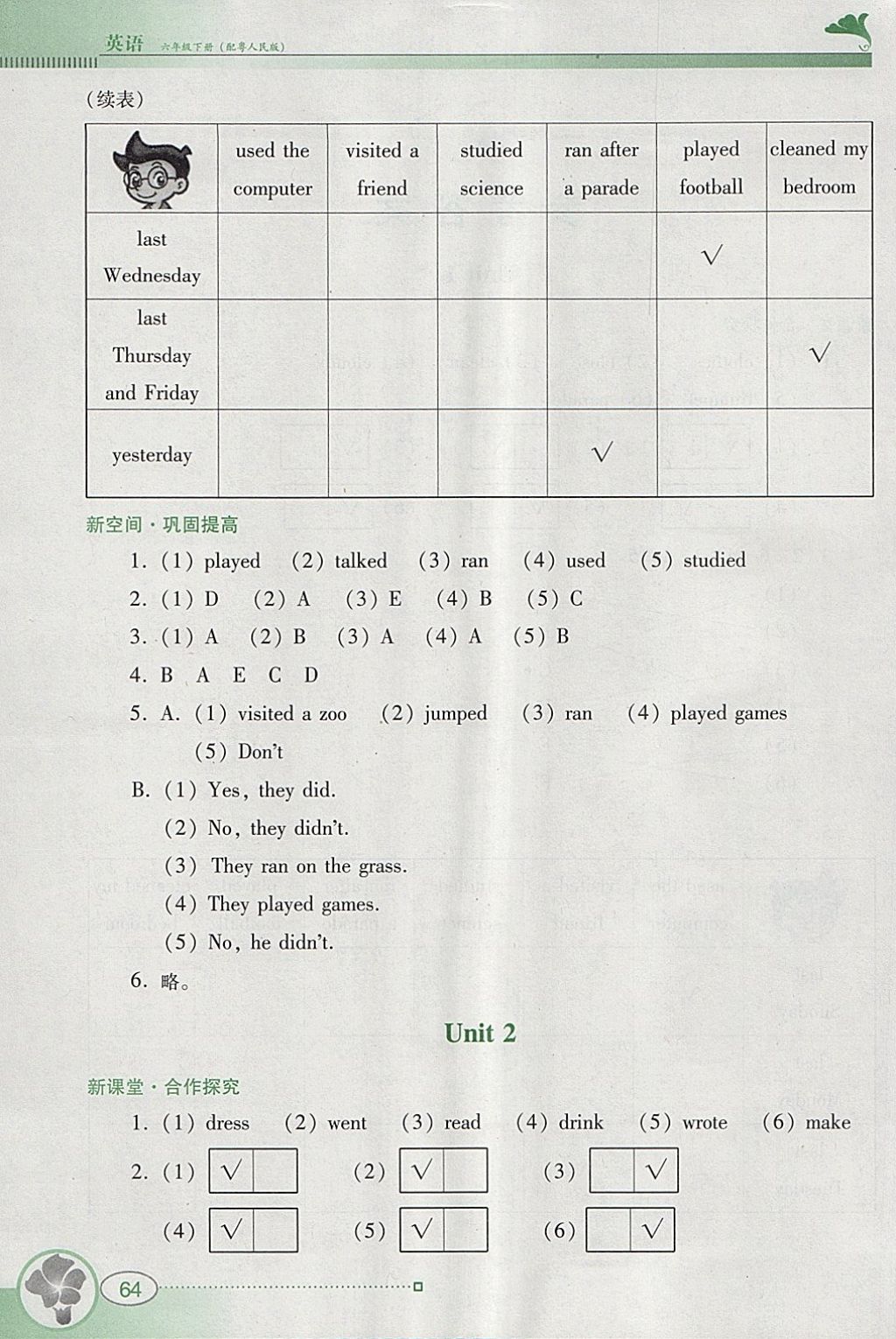 2018年南方新課堂金牌學(xué)案六年級英語下冊粵人民版 第2頁