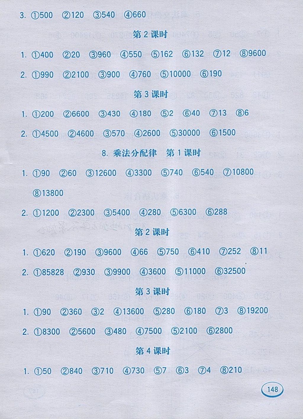 2018年七彩口算題卡四年級下冊人教版 第8頁