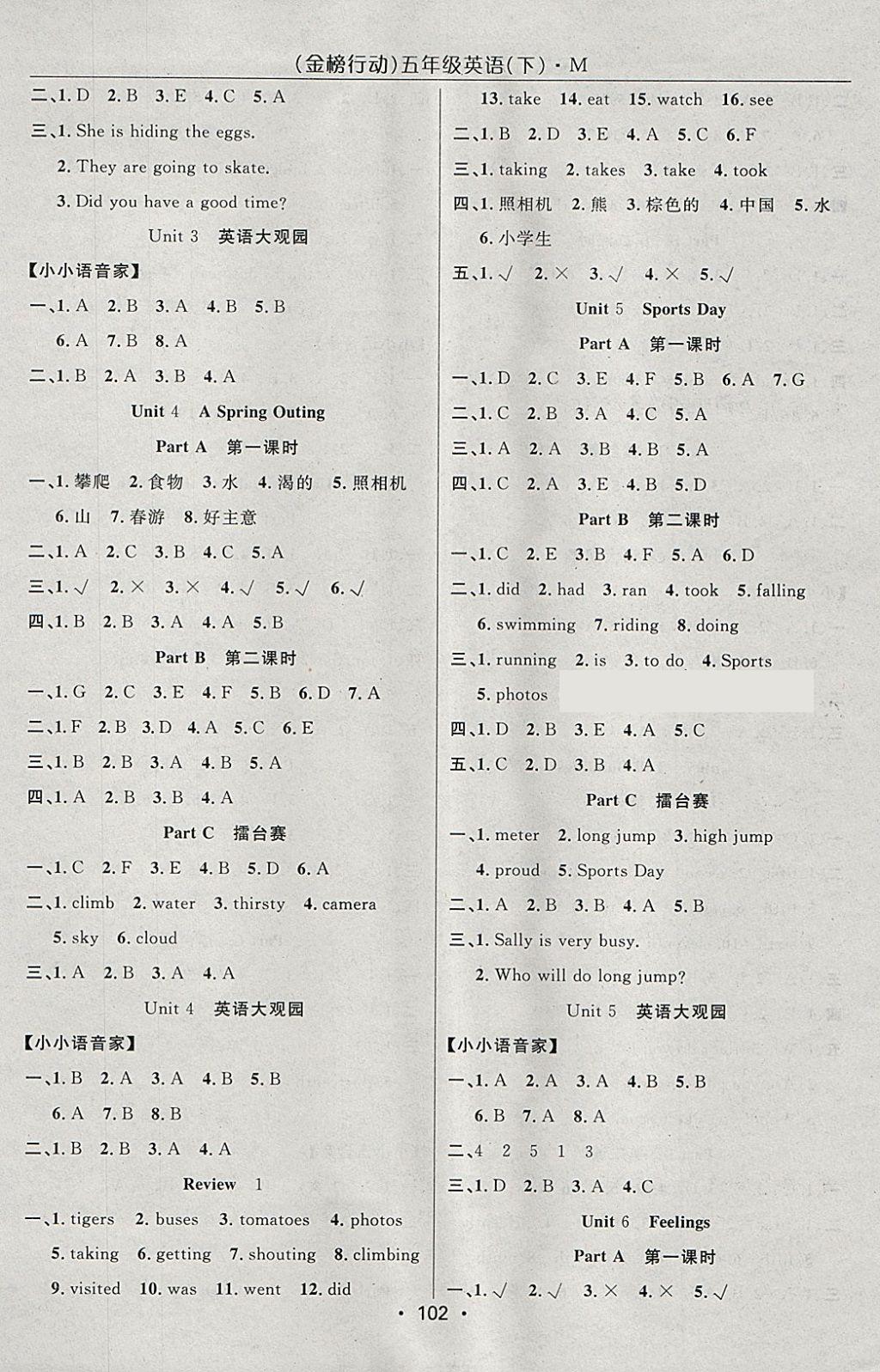 2018年金榜行动高效课堂助教型教辅五年级英语下册闽教版 第2页