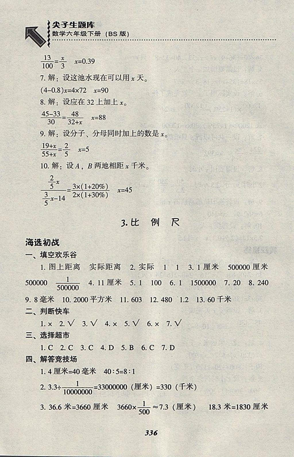 2018年尖子生題庫(kù)六年級(jí)數(shù)學(xué)下冊(cè)北師大版 第13頁(yè)