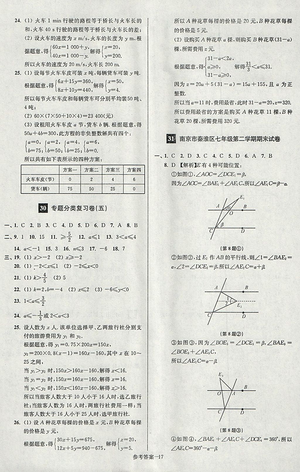 2018年搶先起跑大試卷七年級(jí)數(shù)學(xué)下冊(cè)江蘇版 第17頁(yè)