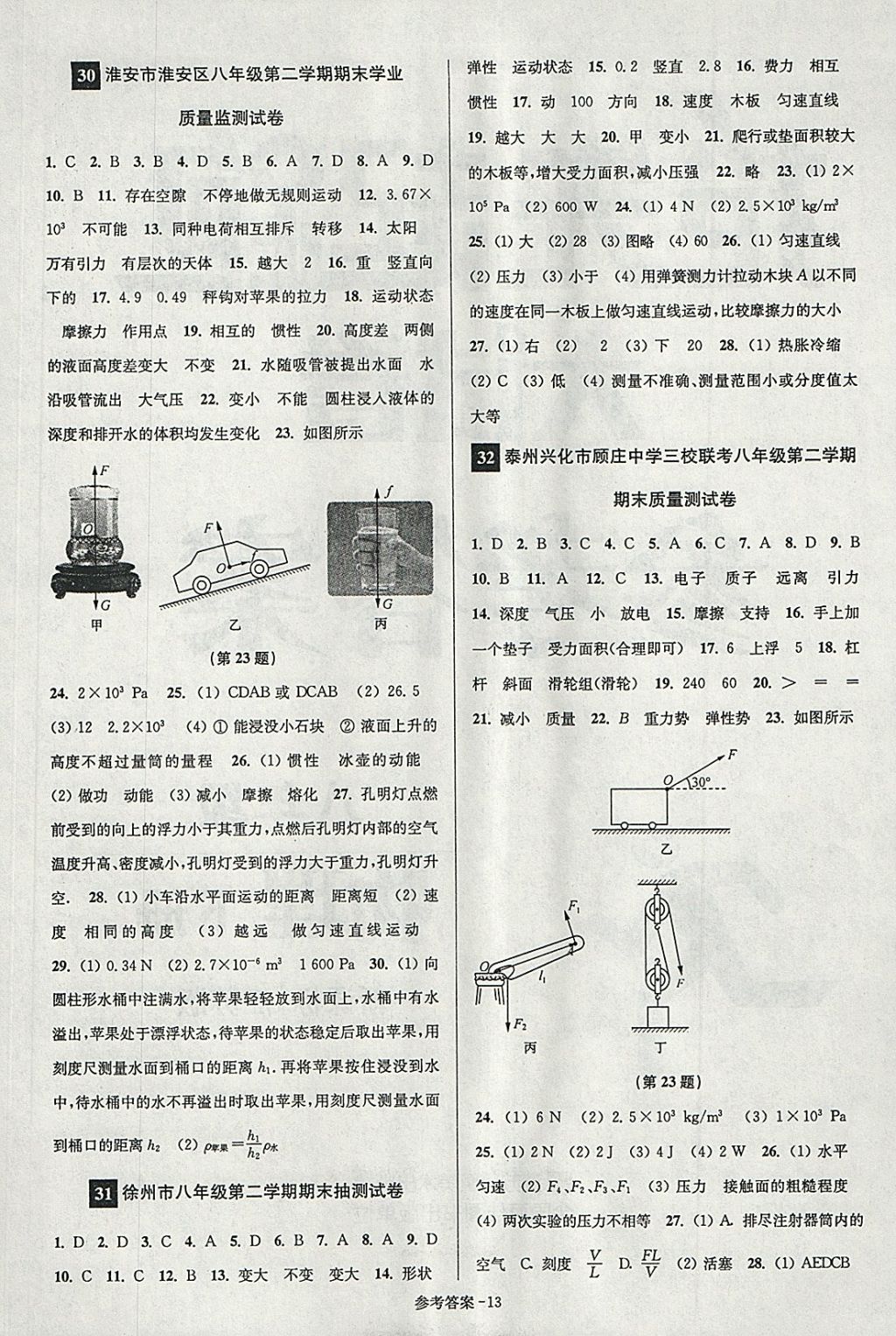 2018年搶先起跑大試卷八年級物理下冊江蘇版 第13頁