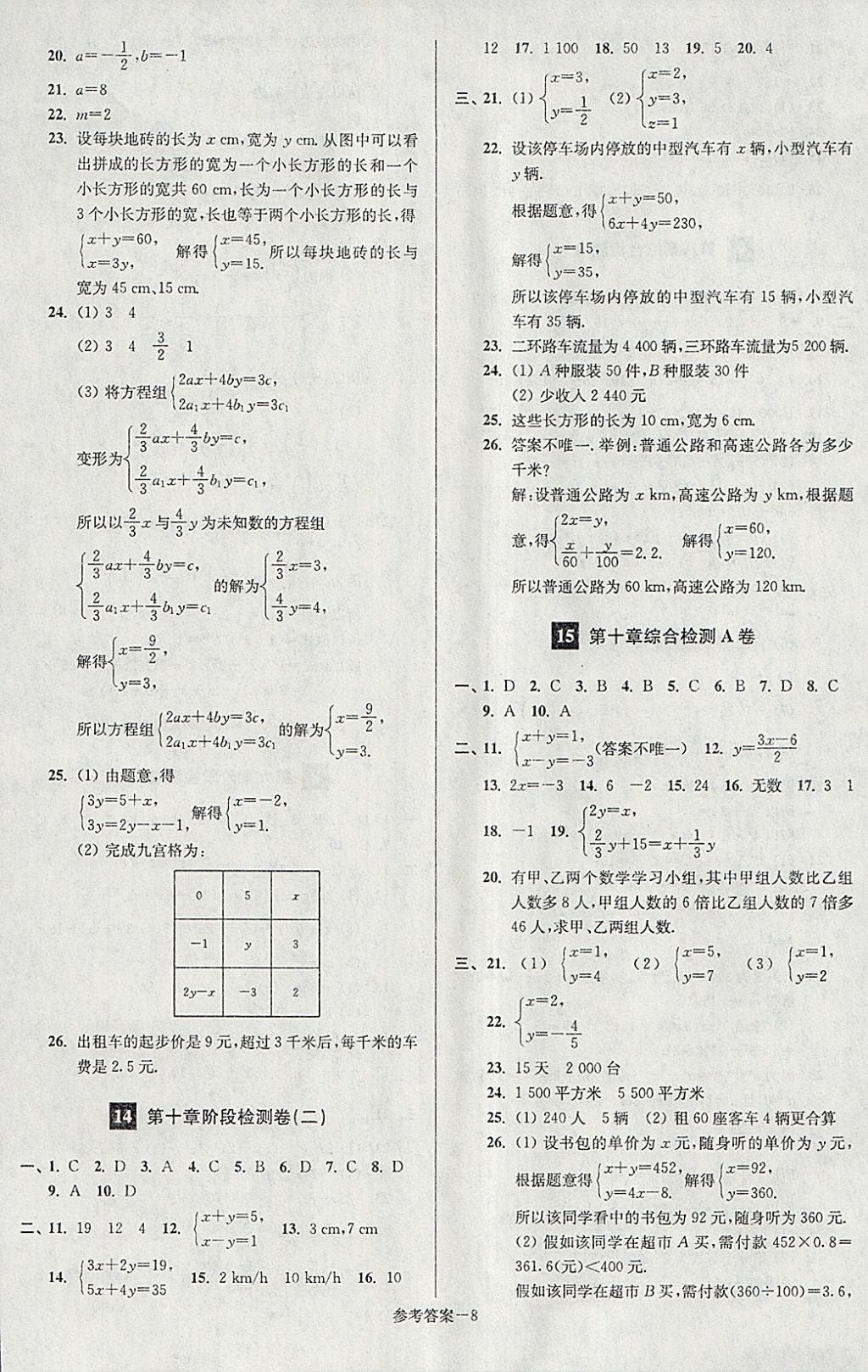 2018年搶先起跑大試卷七年級數(shù)學(xué)下冊江蘇版 第8頁