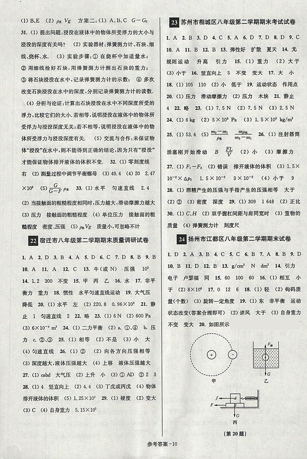 2018年搶先起跑大試卷八年級(jí)物理下冊(cè)江蘇版 第10頁(yè)