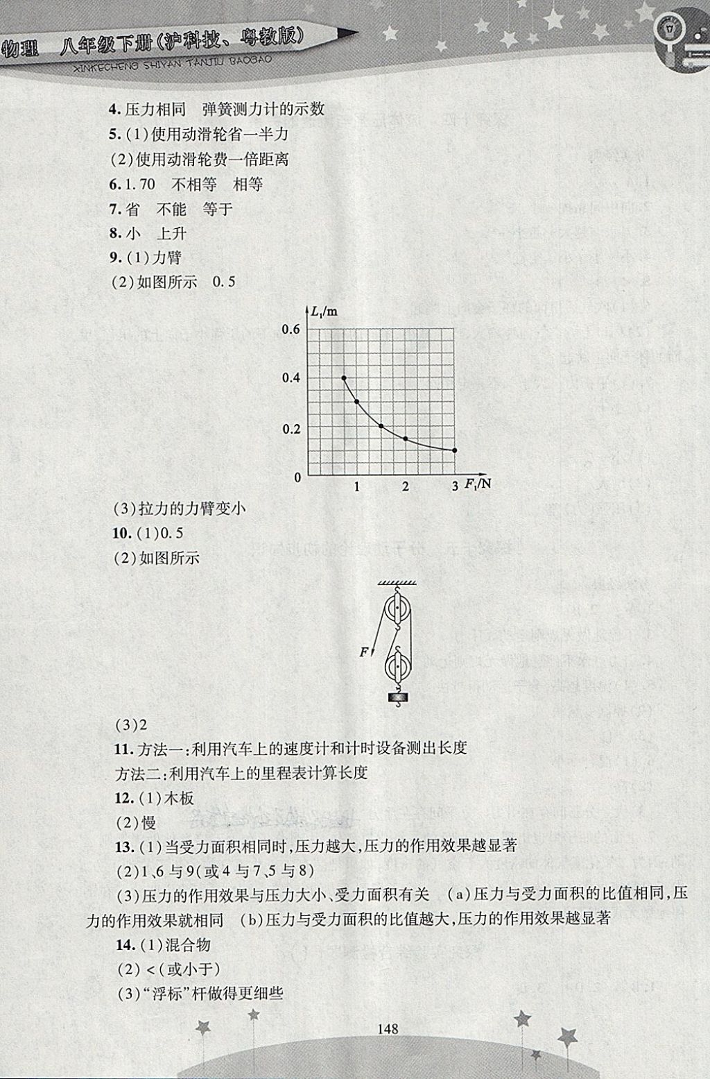 2018年新課程實驗探究報告八年級物理下冊滬粵版 第10頁