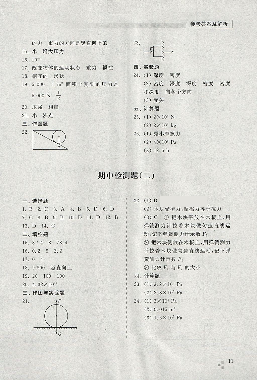 2018年綜合能力訓(xùn)練八年級(jí)物理下冊(cè)人教版 第11頁(yè)