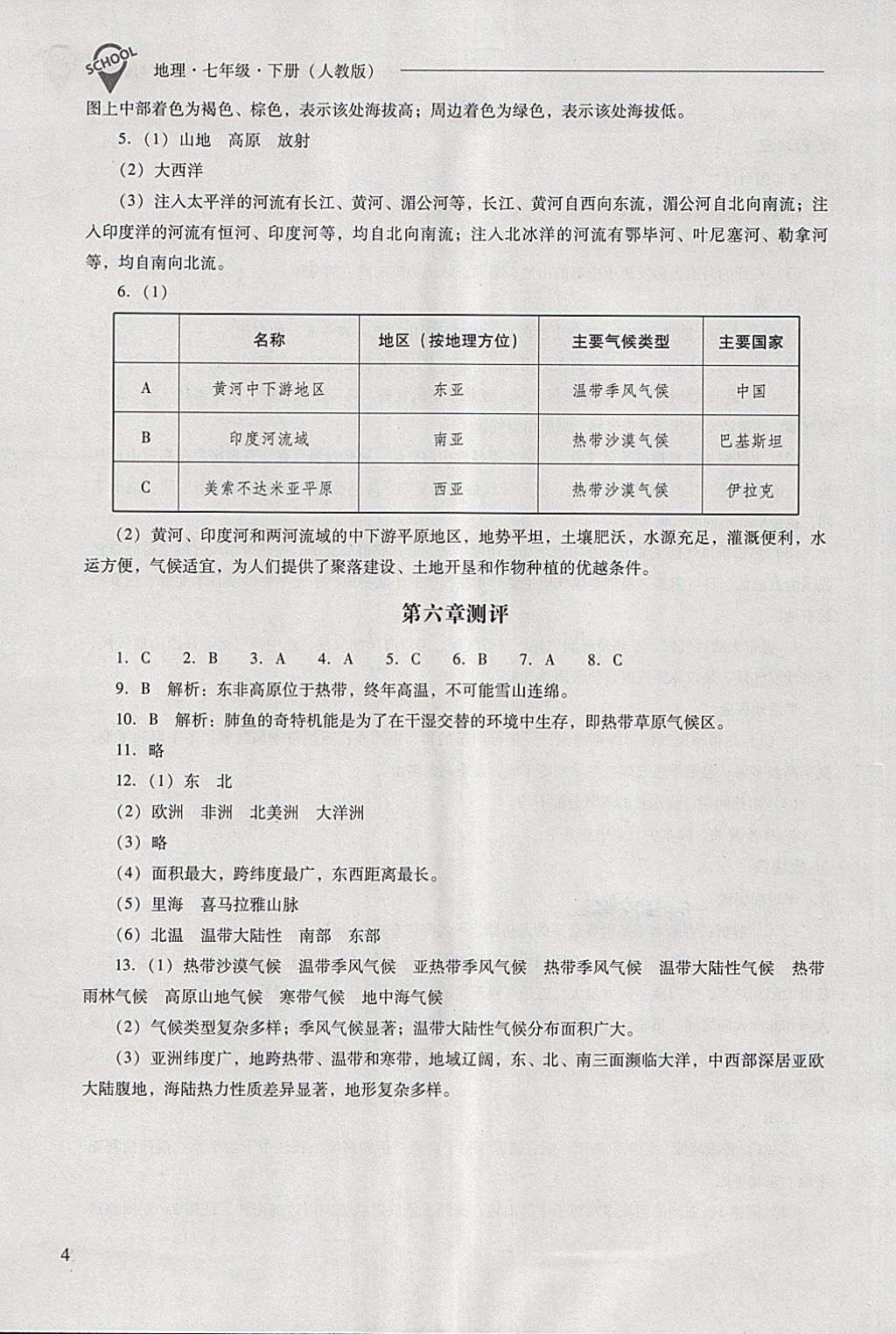 2018年新課程問題解決導學方案七年級地理下冊人教版 第4頁