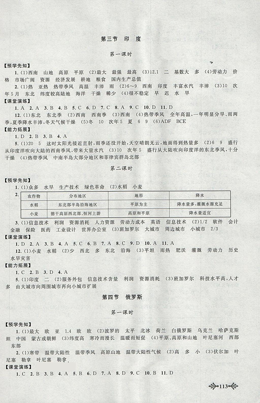 2018年自主學習當堂反饋七年級地理下冊人教版 第4頁