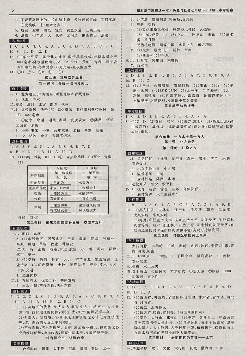 2018年精彩練習(xí)就練這一本七年級(jí)歷史與社會(huì)下冊(cè)人教版 第2頁(yè)