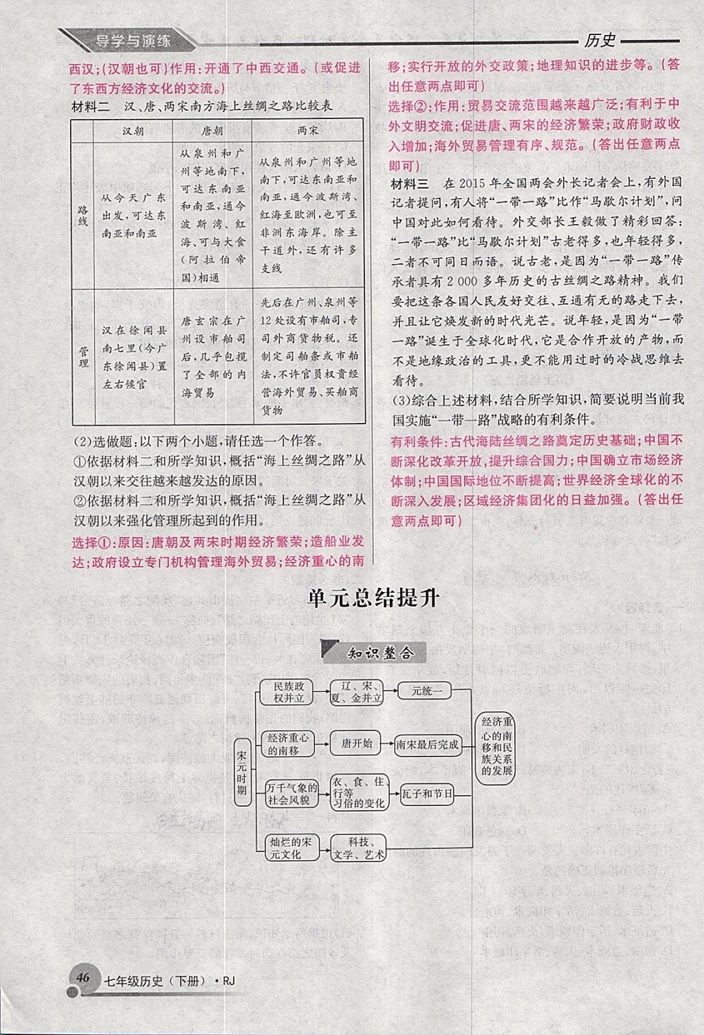 2018年導(dǎo)學(xué)與演練七年級(jí)歷史下冊(cè)人教版貴陽(yáng)專(zhuān)版 第95頁(yè)