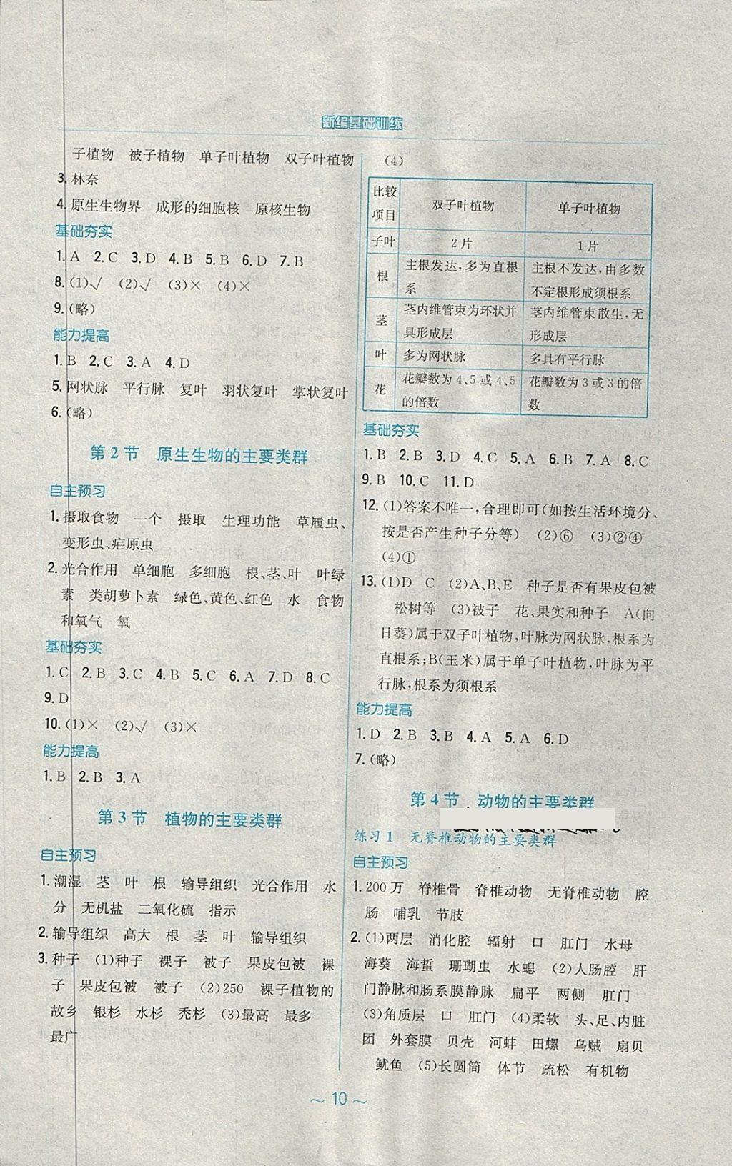 2018年新编基础训练八年级生物学下册北师大版 第2页