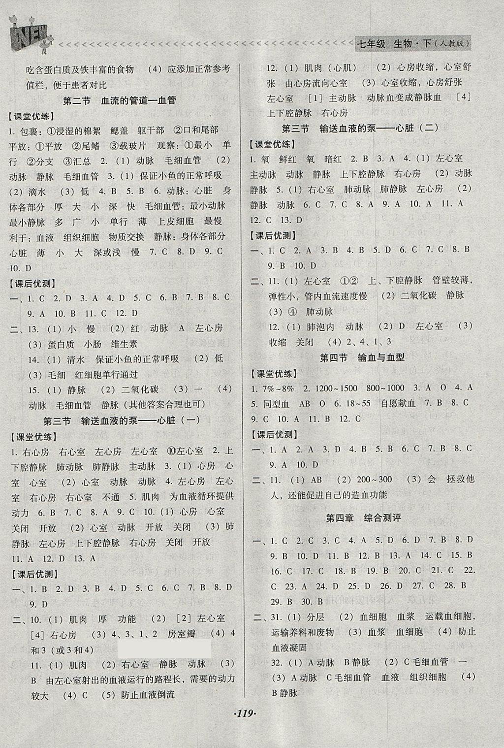 2018年全優(yōu)點(diǎn)練課計(jì)劃七年級(jí)生物下冊(cè)人教版 第4頁(yè)