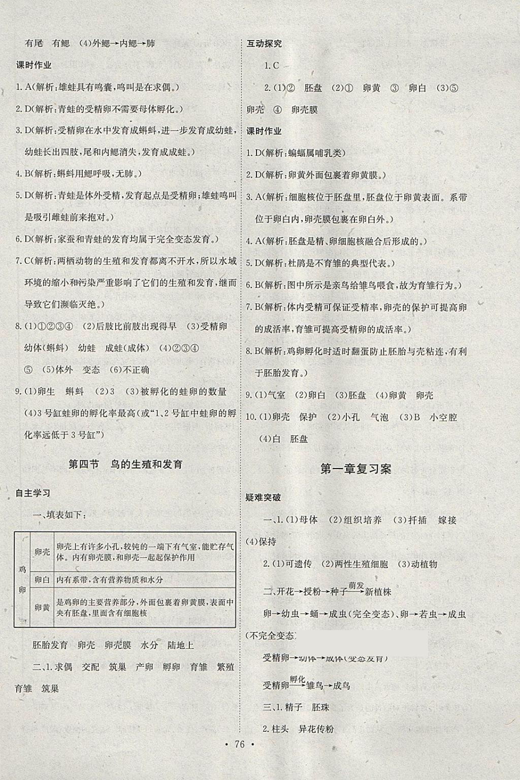 2018年長江全能學(xué)案同步練習(xí)冊八年級(jí)生物學(xué)下冊人教版 第2頁