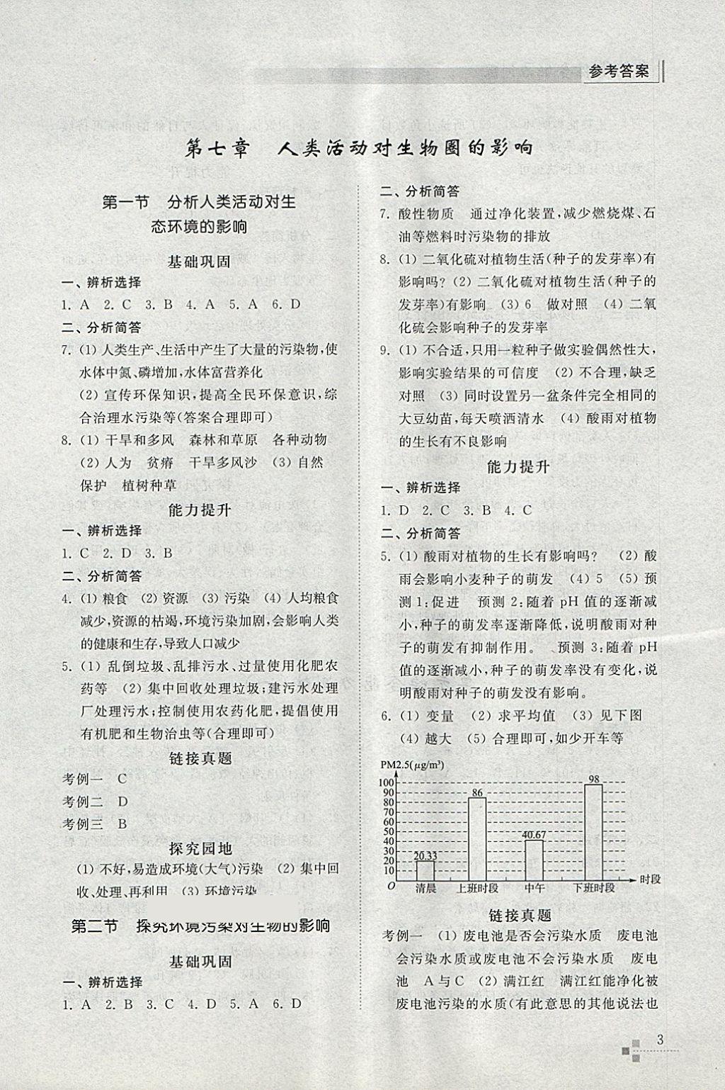 2018年综合能力训练七年级生物学下册鲁科版五四制 第3页