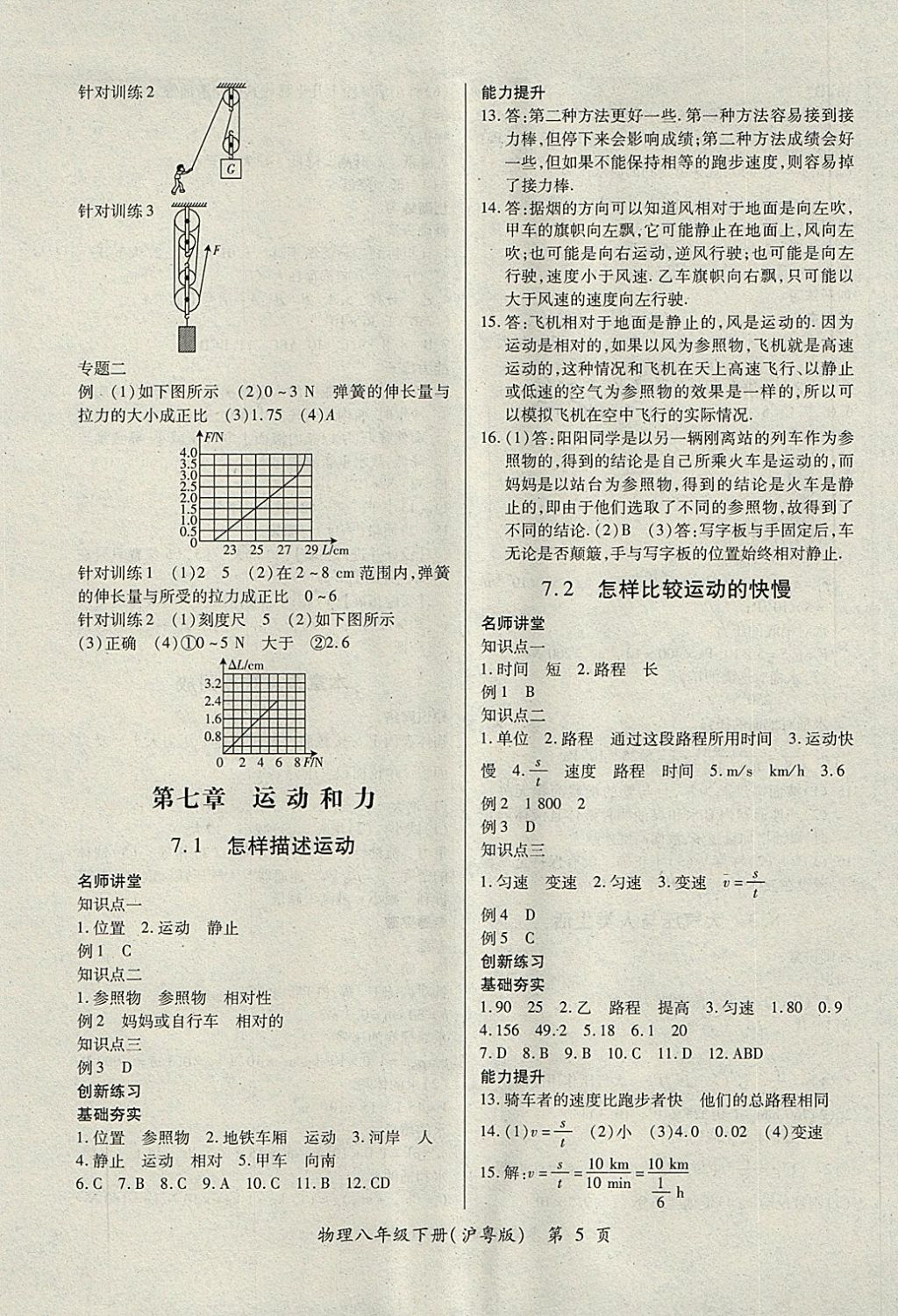 2018年一課一練創(chuàng)新練習(xí)八年級(jí)物理下冊(cè)滬粵版 第5頁(yè)