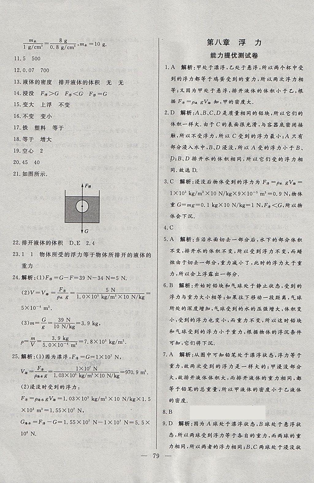 2018年初中单元提优测试卷八年级物理下册鲁科版 第7页