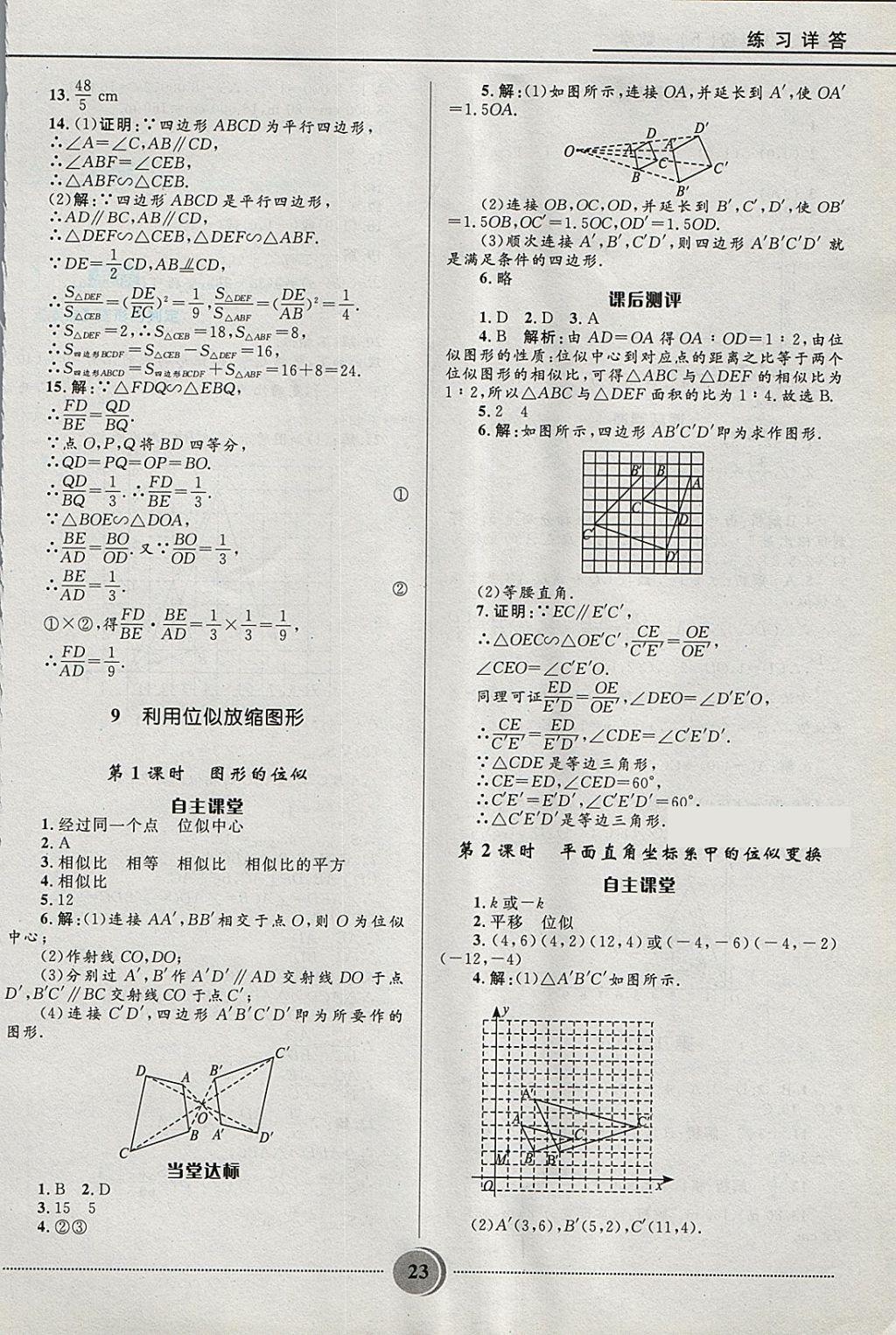 2018年奪冠百分百初中精講精練八年級數學下冊魯教版五四制 參考答案第23頁