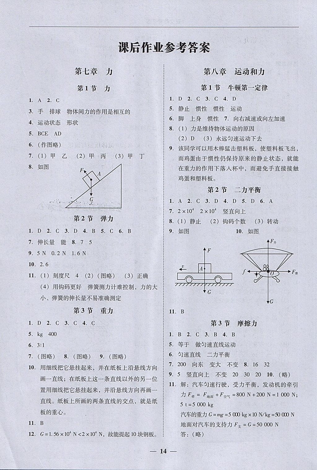 2018年易百分百分导学八年级物理下册 参考答案第14页