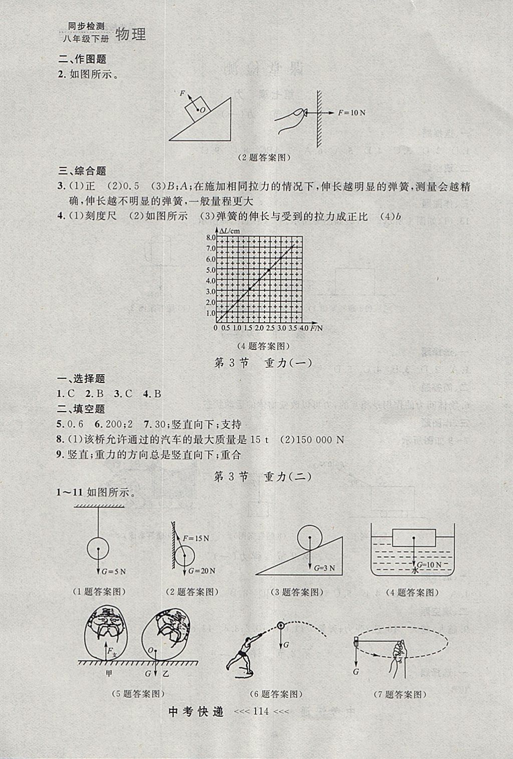 2018年中考快递同步检测八年级物理下册人教版大连专用 参考答案第2页