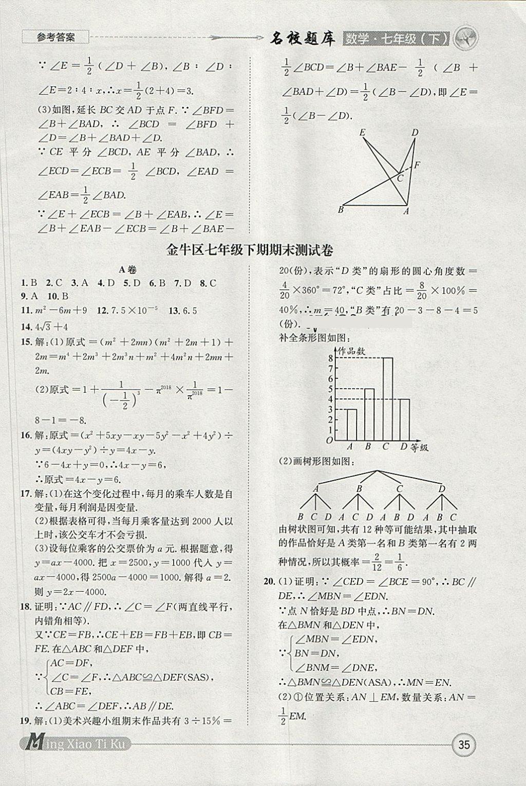 2018年名校題庫七年級數(shù)學下冊 參考答案第35頁
