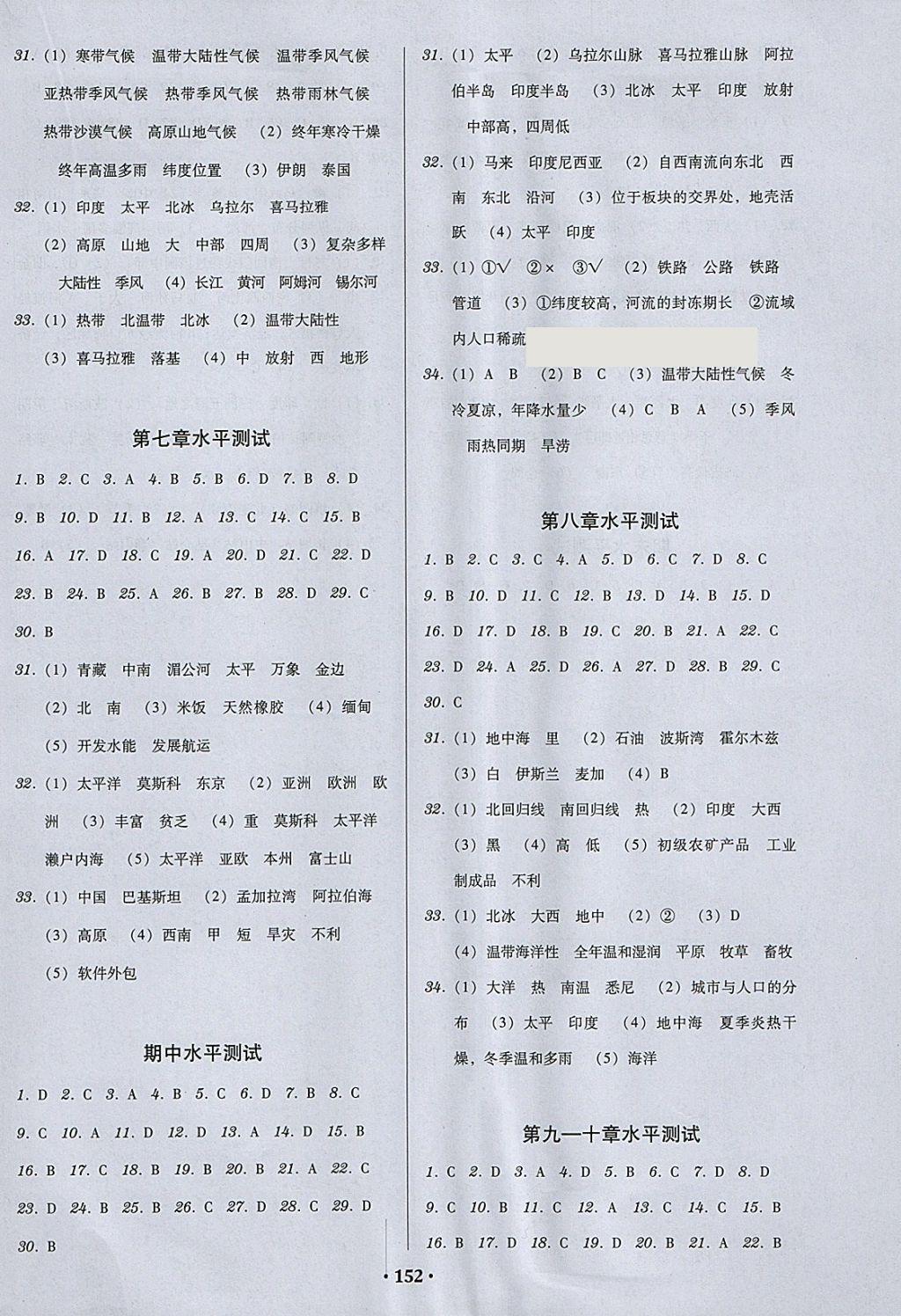 2018年百年學(xué)典廣東學(xué)導(dǎo)練七年級(jí)地理下冊(cè)人教版 參考答案第6頁(yè)