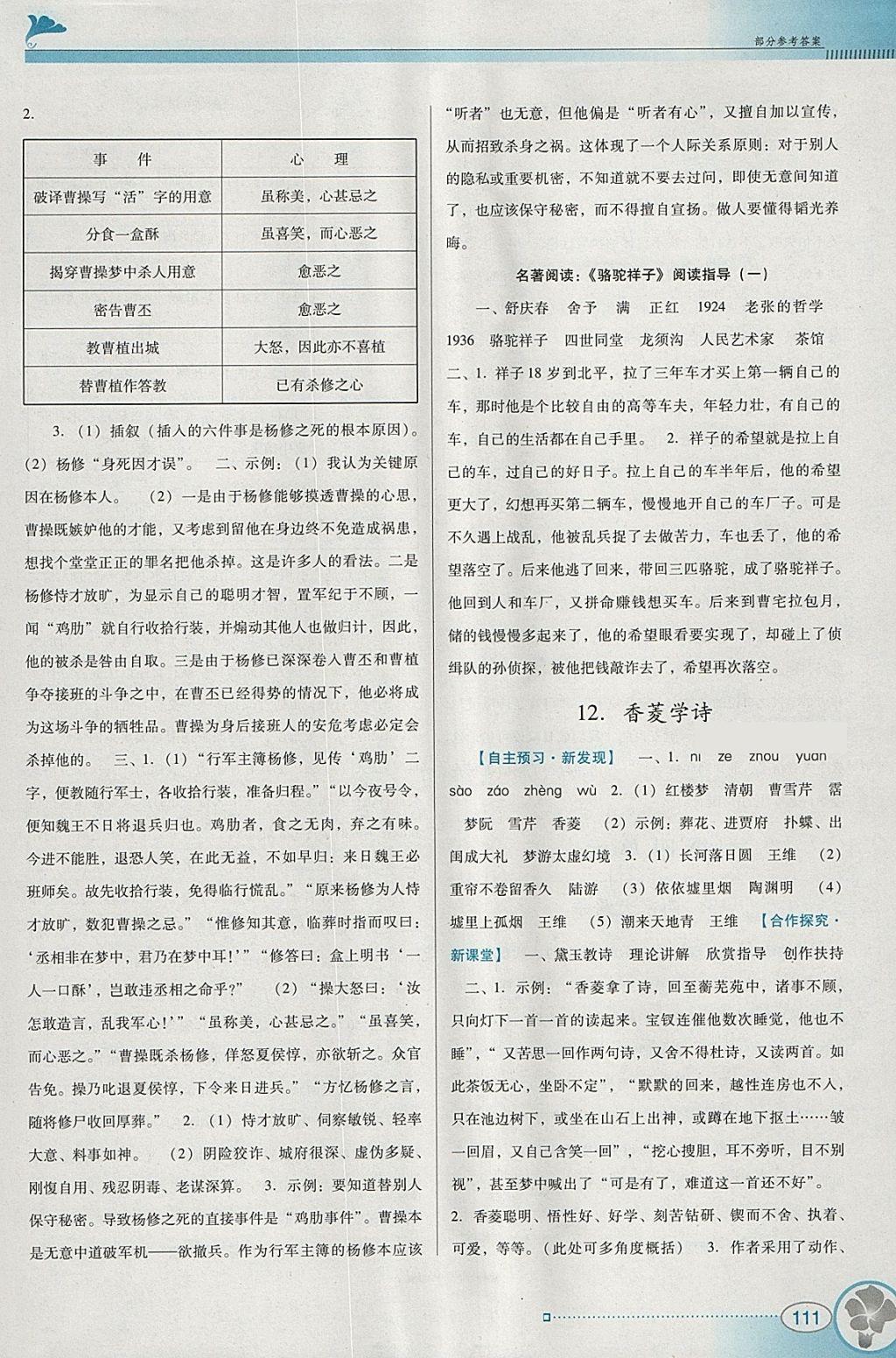 2018年南方新課堂金牌學(xué)案八年級語文下冊語文版 參考答案第11頁