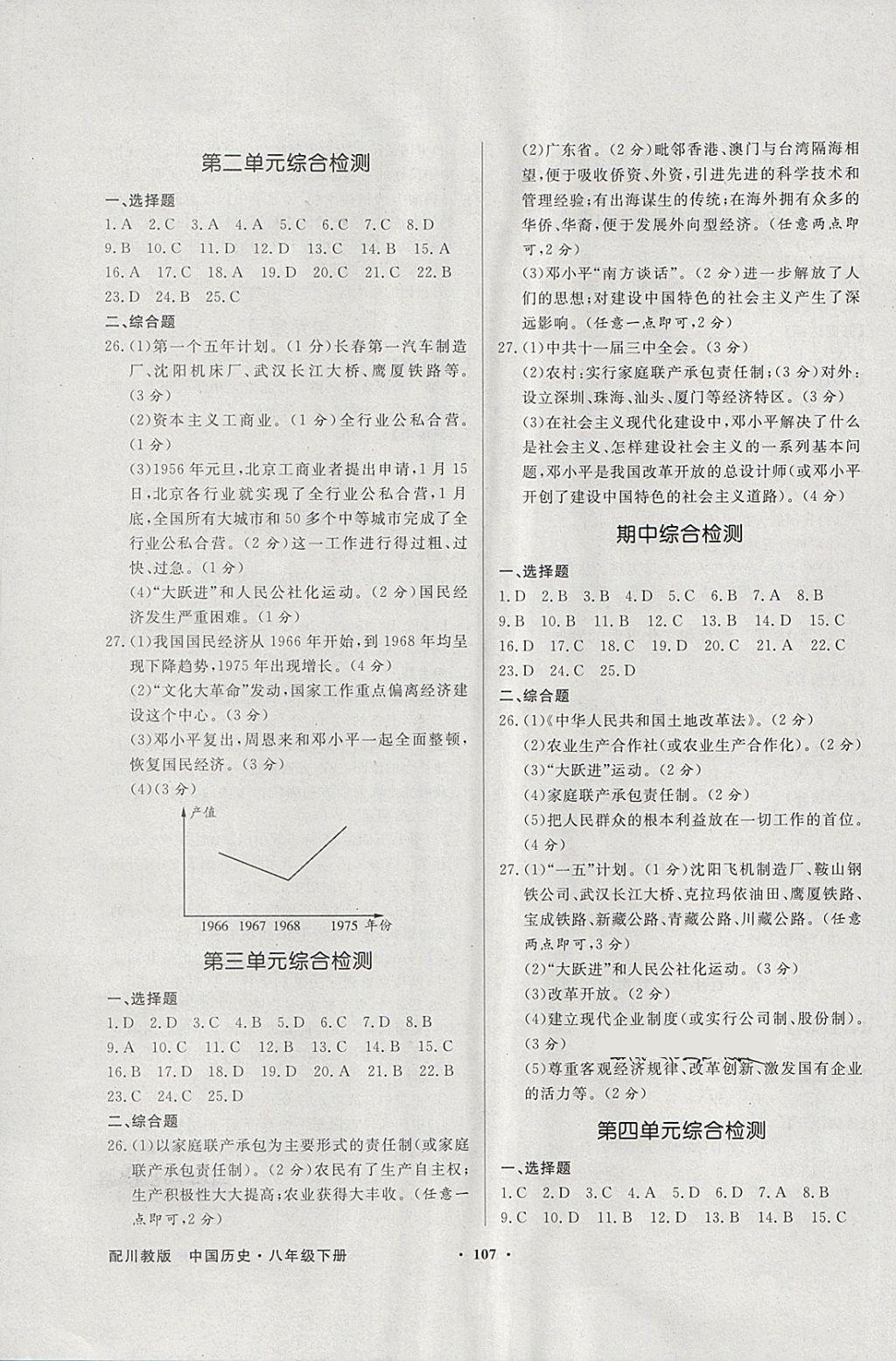 2018年同步導學與優(yōu)化訓練八年級中國歷史下冊川教版 參考答案第7頁