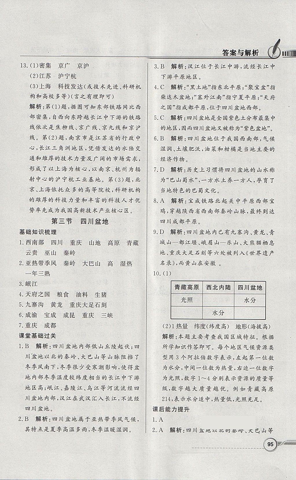 2018年同步導(dǎo)學(xué)與優(yōu)化訓(xùn)練八年級(jí)地理下冊(cè)粵人民版 參考答案第11頁