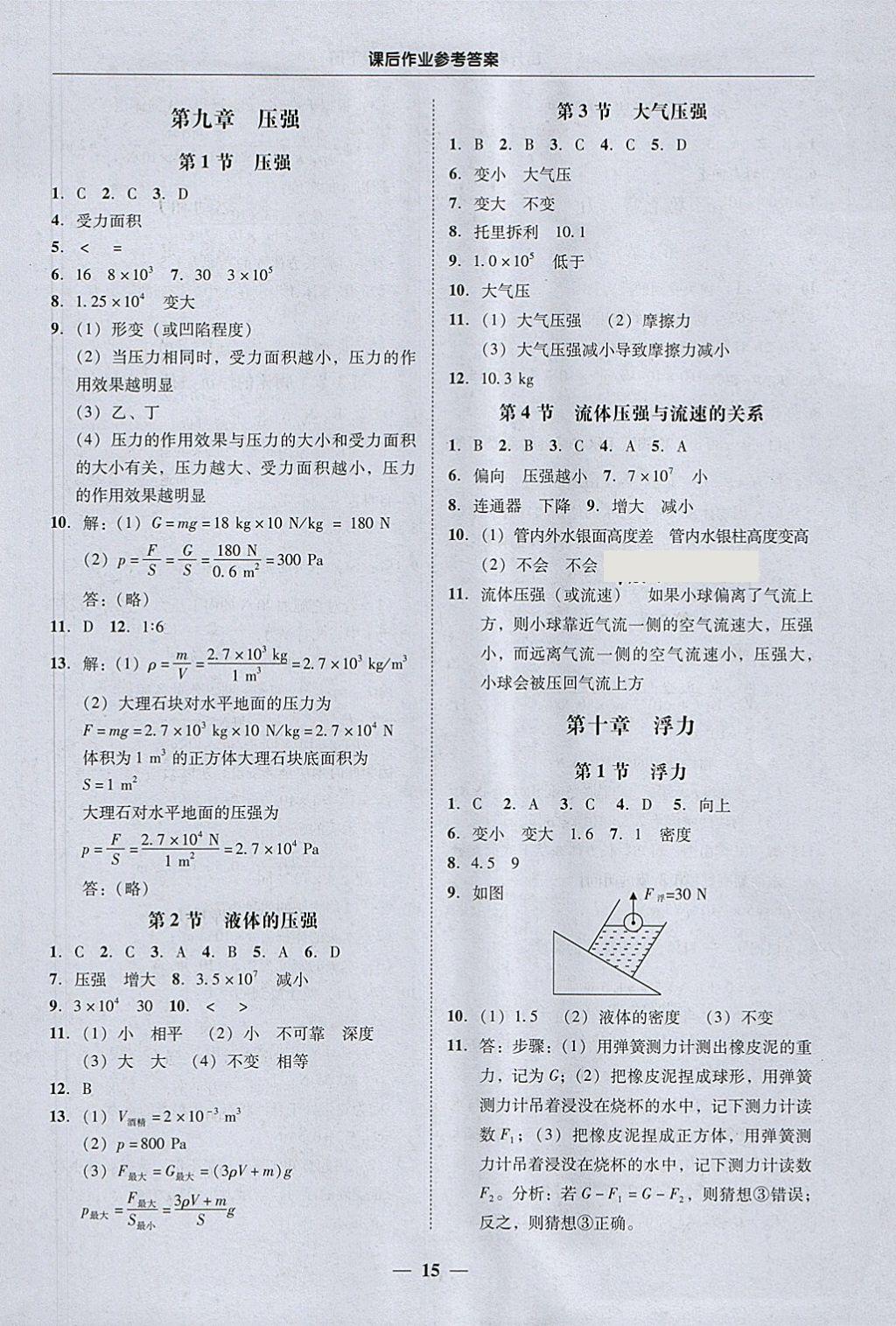 2018年易百分百分導(dǎo)學(xué)八年級(jí)物理下冊(cè) 參考答案第15頁(yè)