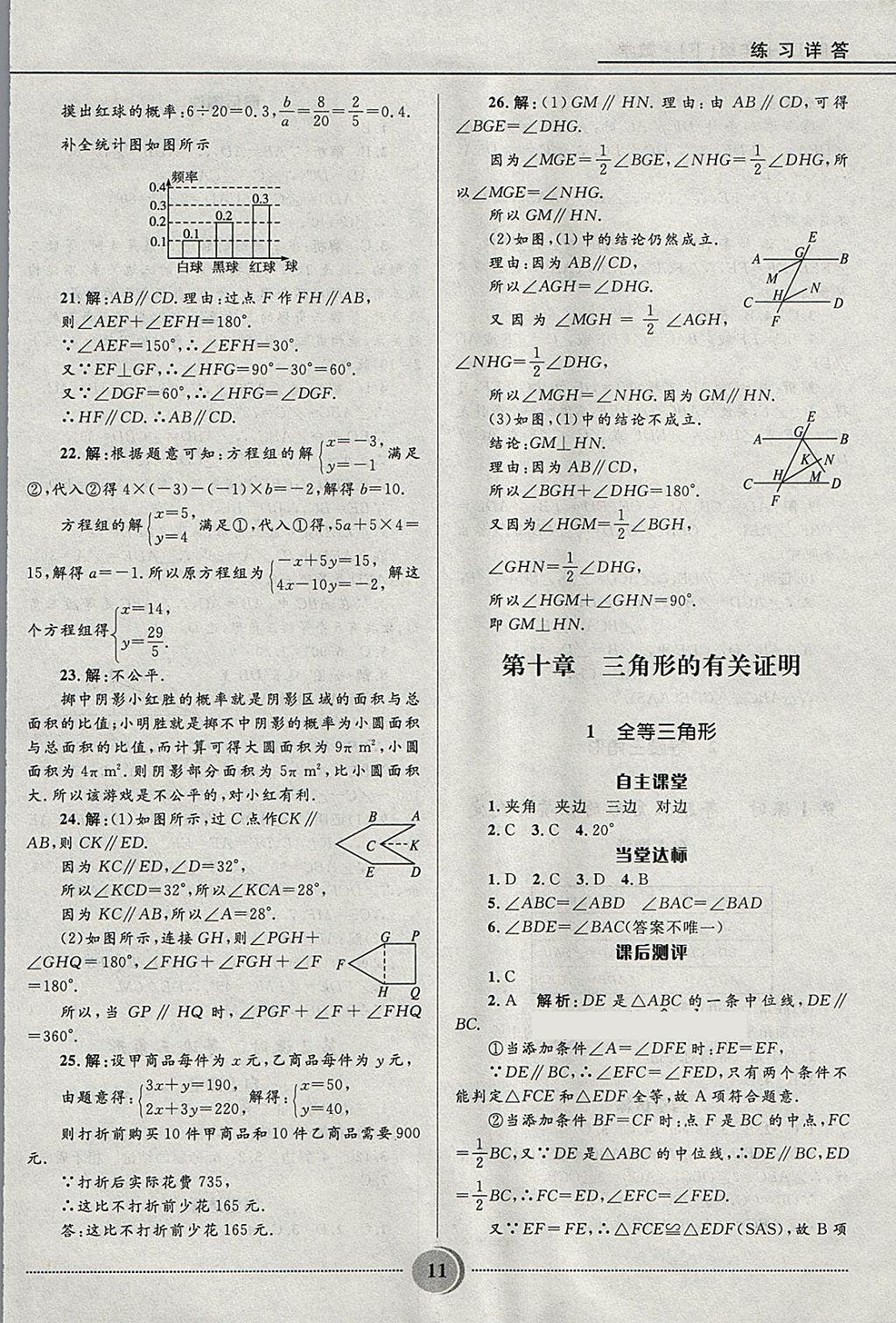 2018年奪冠百分百初中精講精練七年級(jí)數(shù)學(xué)下冊(cè)魯教版五四制 參考答案第11頁(yè)