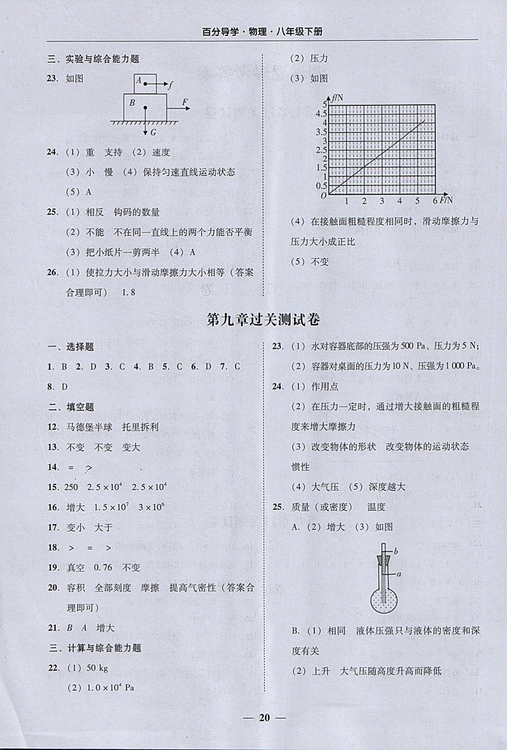 2018年易百分百分導學八年級物理下冊 參考答案第20頁