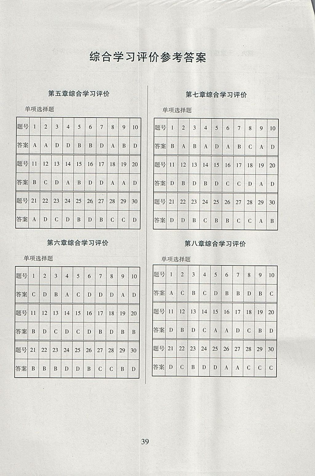 2018年南方新課堂金牌學案八年級地理下冊人教版 綜合學習評價答案第1頁