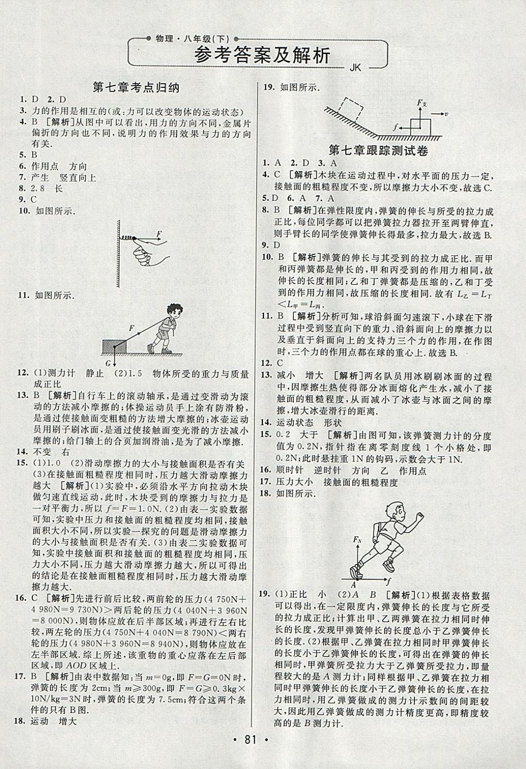 2018年期末考向標(biāo)海淀新編跟蹤突破測試卷八年級物理下冊教科版 參考答案第1頁