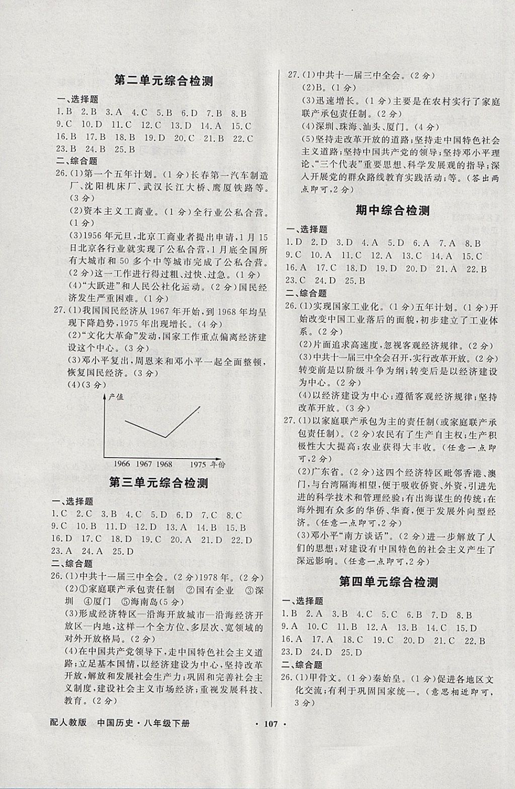 2018年同步导学与优化训练八年级中国历史下册人教版 参考答案第7页