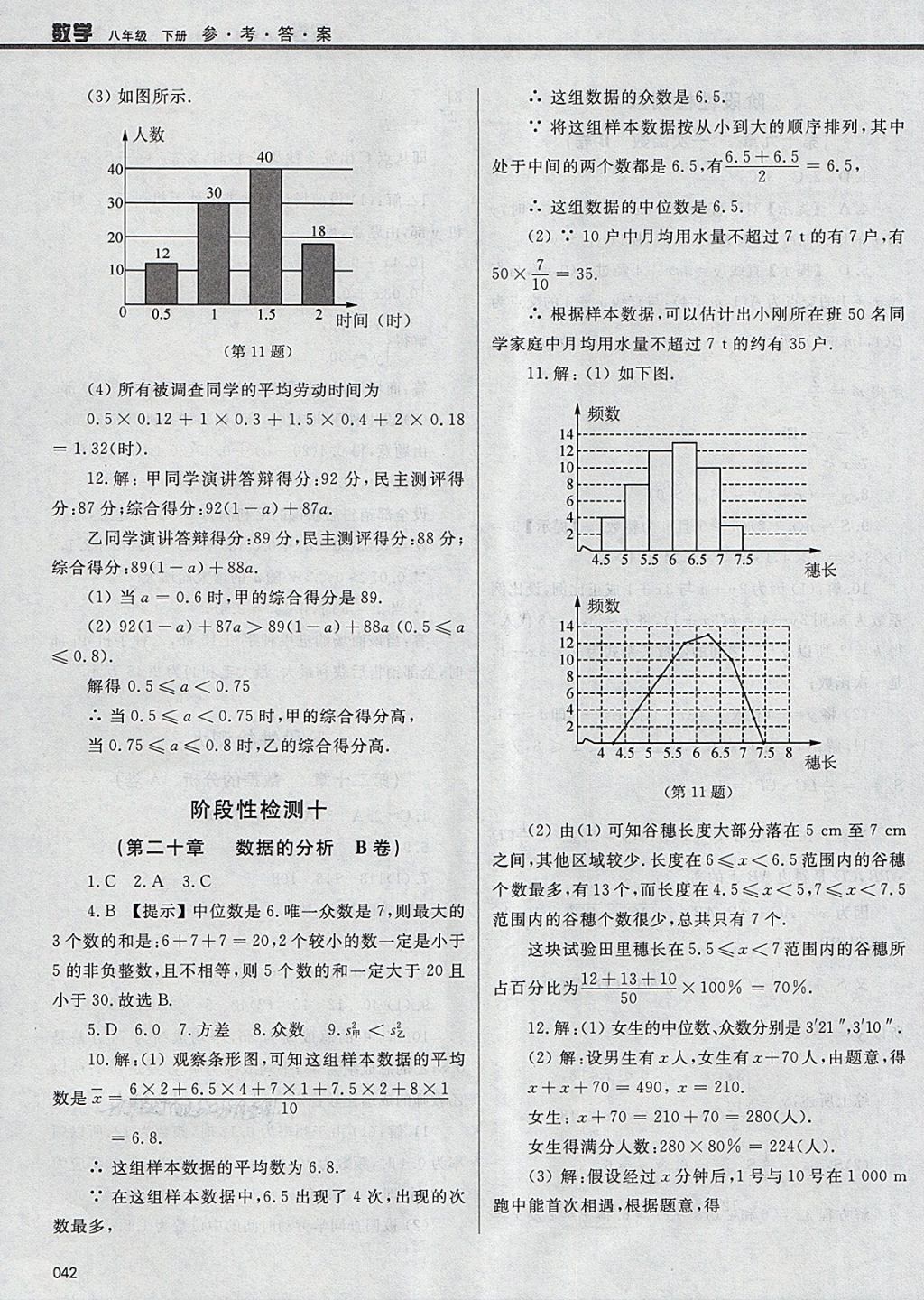 2018年學習質量監(jiān)測八年級數(shù)學下冊人教版 參考答案第42頁