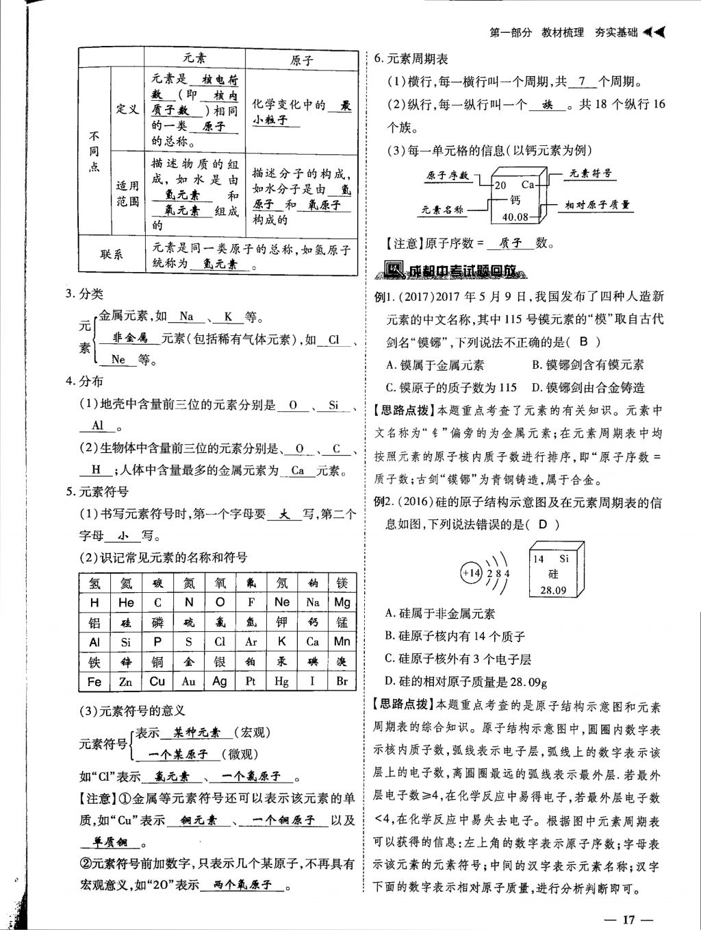 2018年蓉城優(yōu)課堂給力A加九年級(jí)化學(xué)中考復(fù)習(xí) 第一部分第17頁(yè)