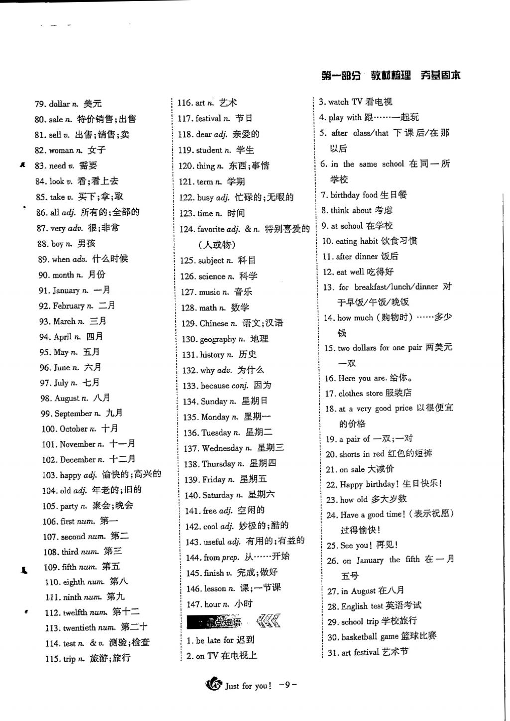 2018年蓉城优课堂给力A加九年级英语中考复习 第一部分第9页