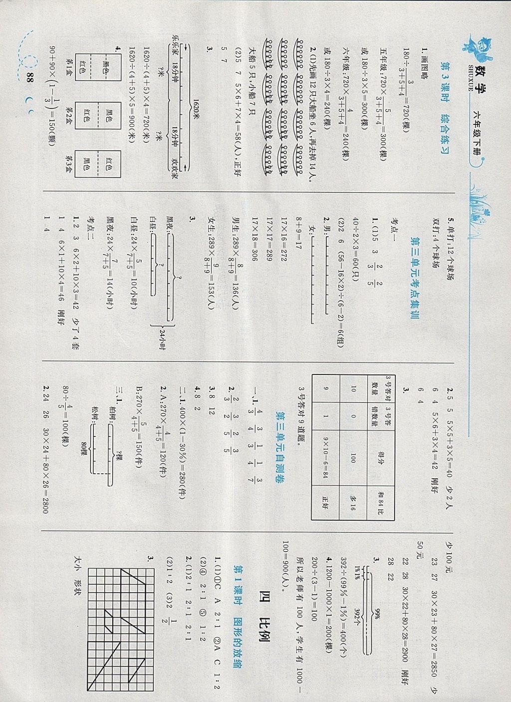 2018年小學(xué)同步學(xué)考優(yōu)化設(shè)計小超人作業(yè)本六年級數(shù)學(xué)下冊蘇教版 參考答案第6頁