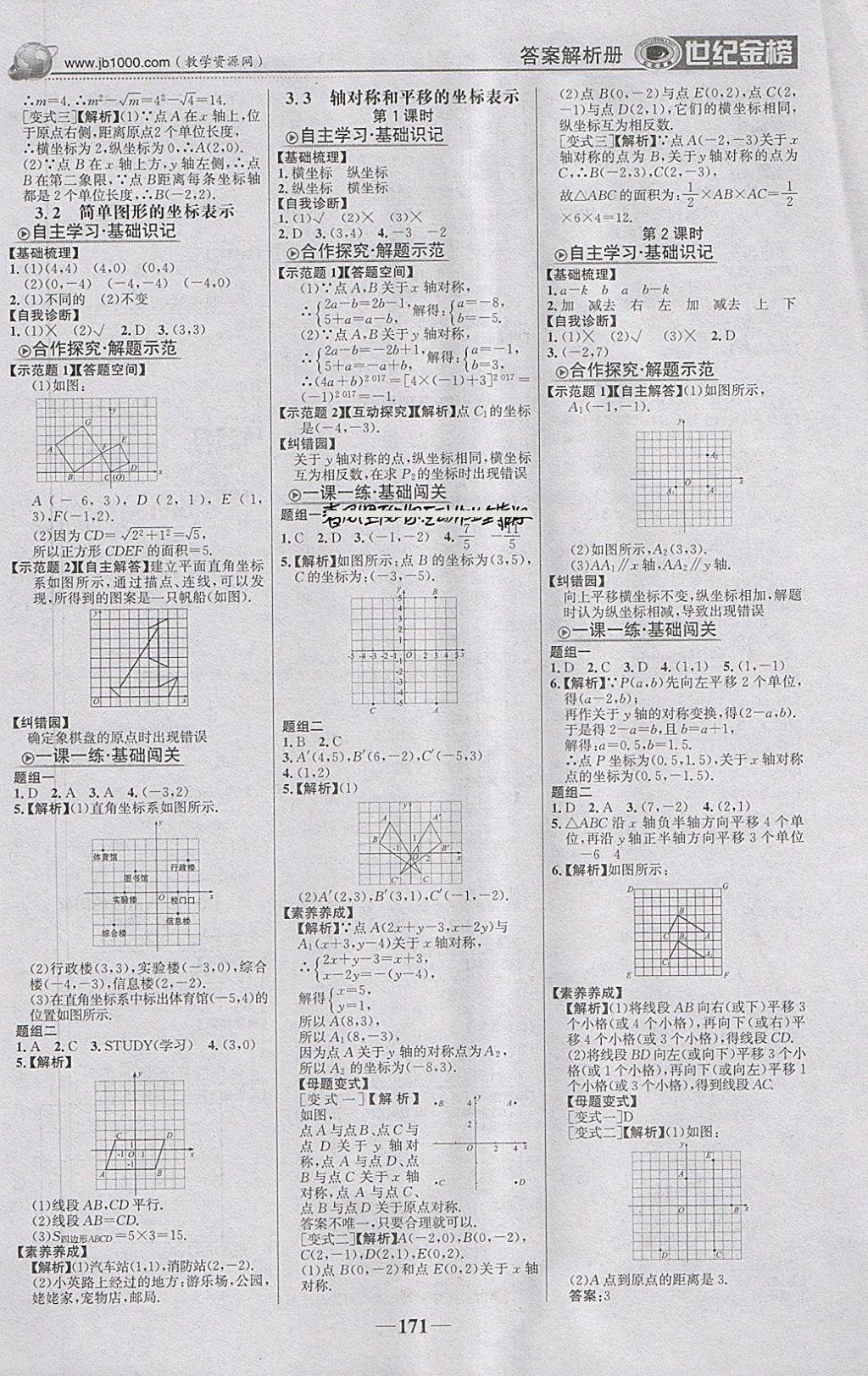 2018年世纪金榜金榜学案八年级数学下册湘教版 参考答案第8页