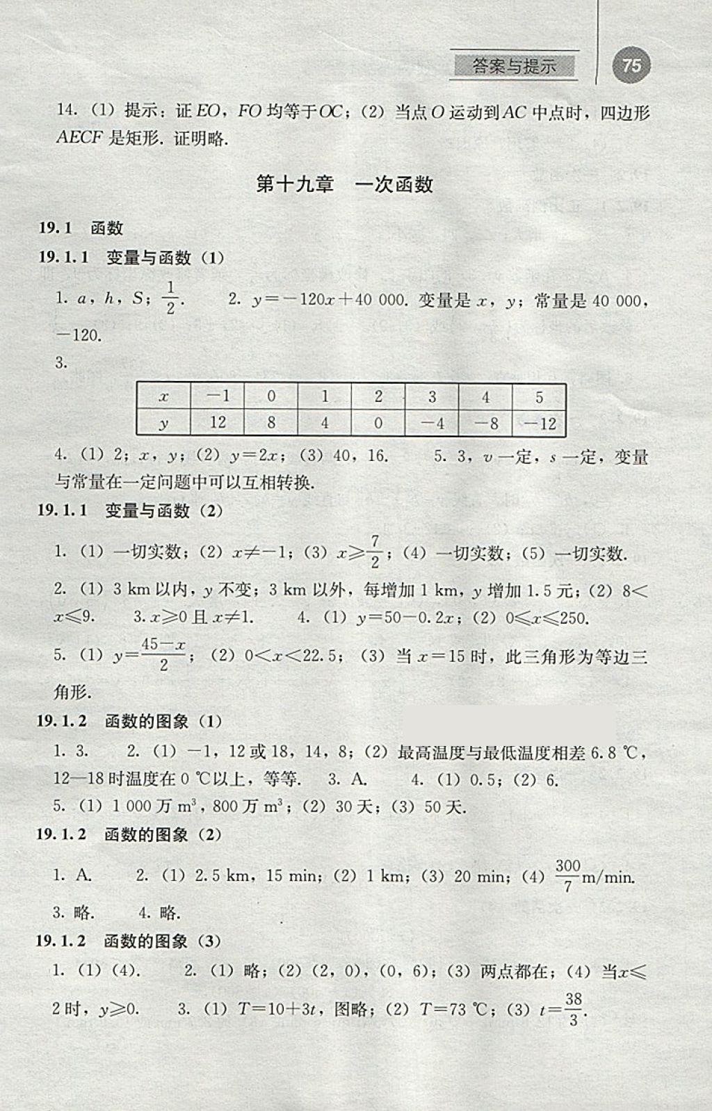 2018年補充習(xí)題八年級數(shù)學(xué)下冊人教版人民教育出版社 參考答案第6頁