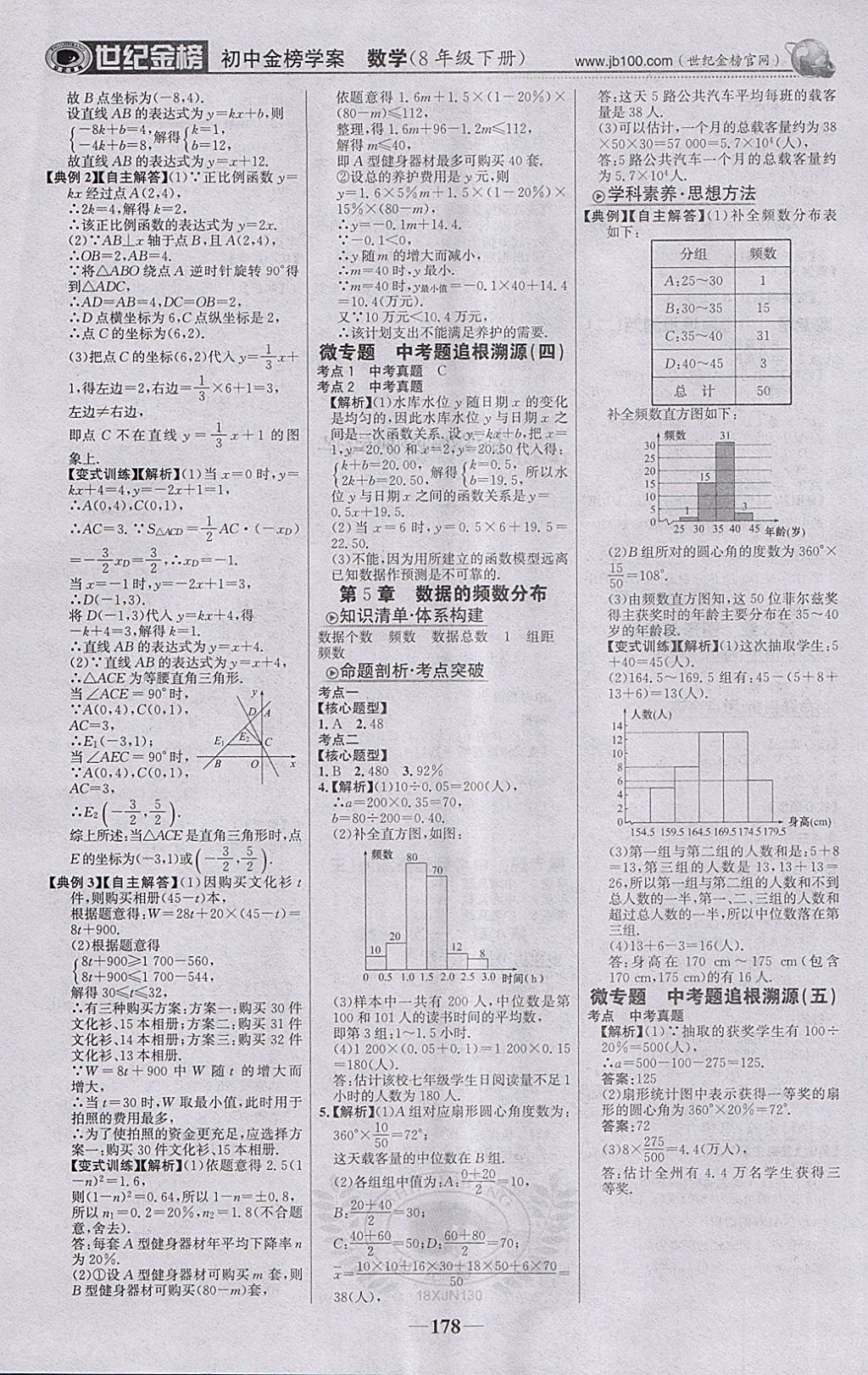 2018年世紀金榜金榜學案八年級數(shù)學下冊湘教版 參考答案第15頁