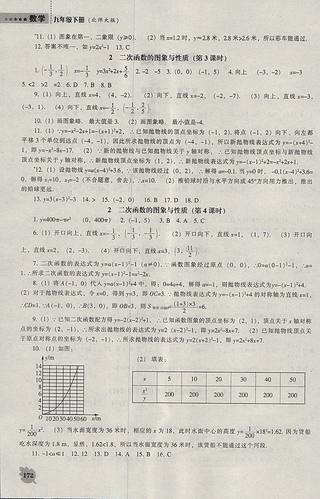 2018年新課程數(shù)學能力培養(yǎng)九年級下冊北師大版 參考答案第2頁