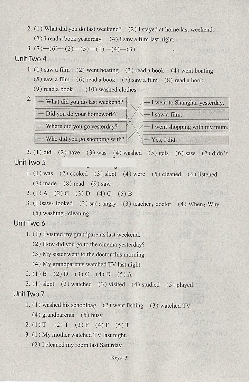 2018年每課一練小學(xué)英語六年級下冊人教版浙江少年兒童出版社 參考答案第3頁