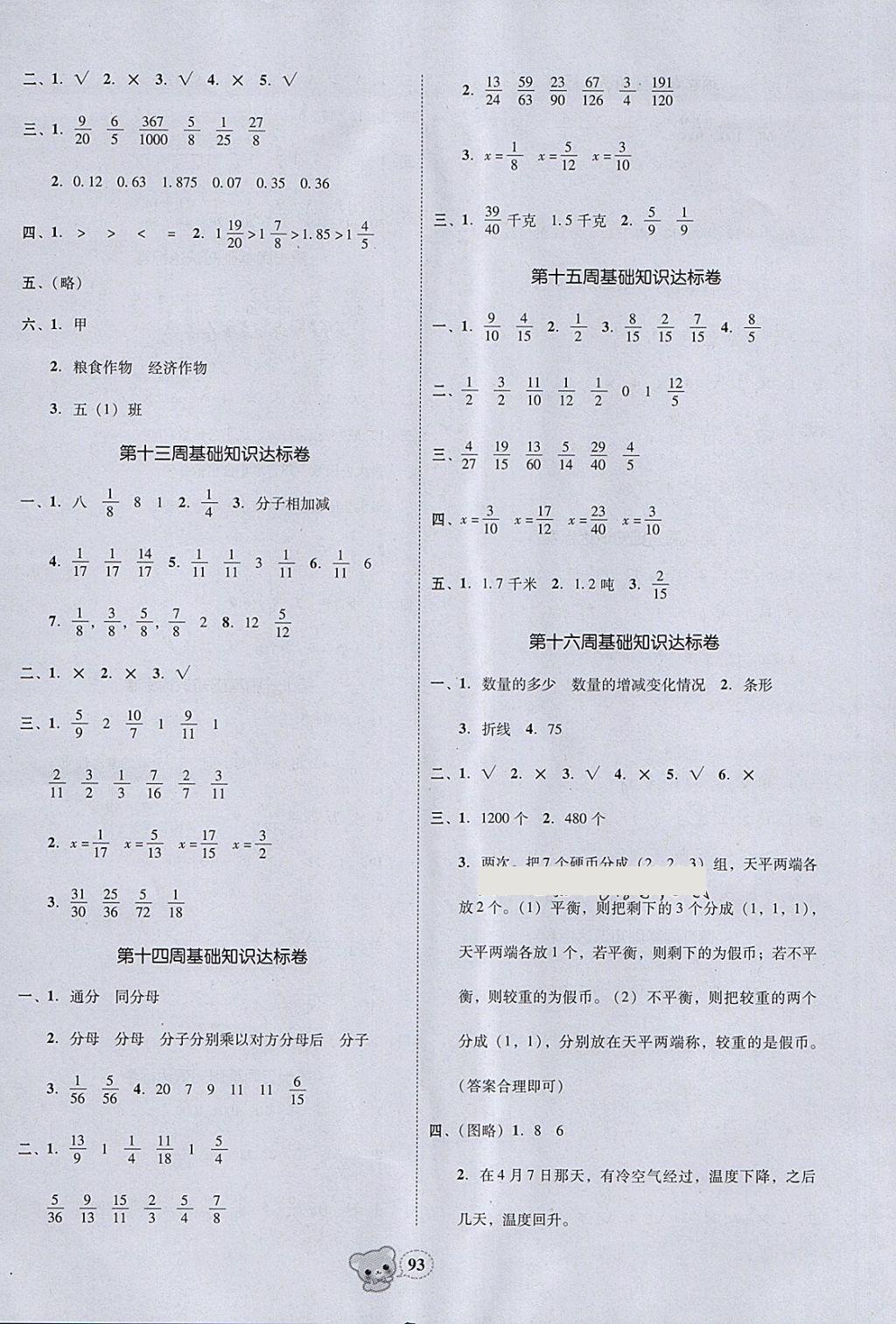 2018年易百分名校好卷小學數(shù)學五年級下冊 參考答案第3頁