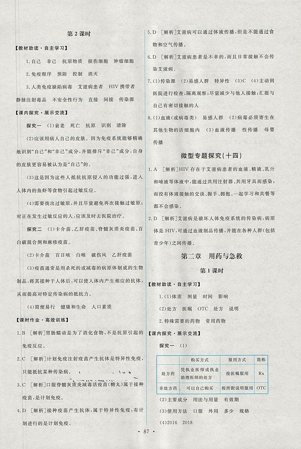 2018年能力培养与测试八年级生物学下册人教版 参考答案第13页