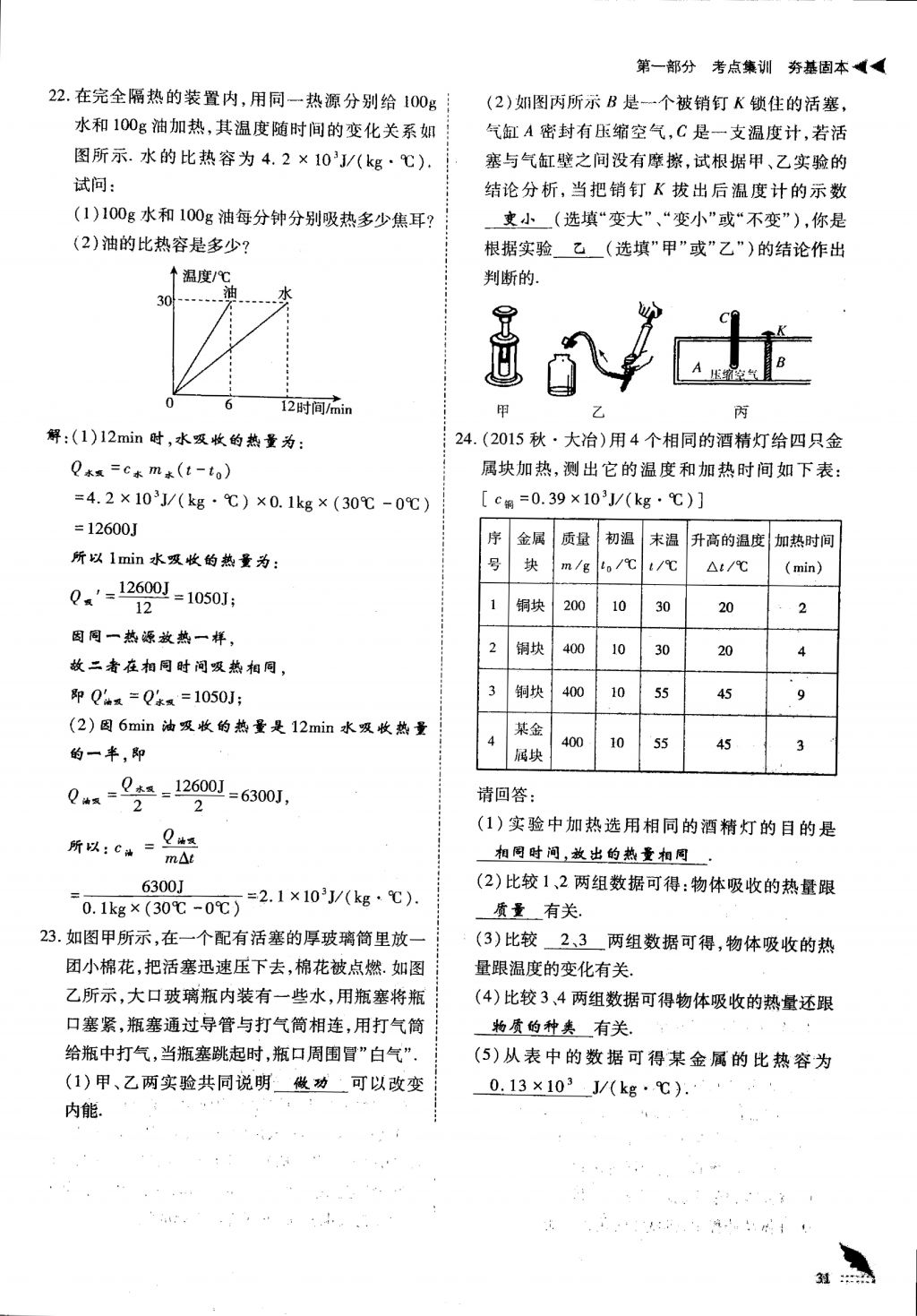 2018年蓉城优课堂给力A加九年级物理中考复习 第一部分第31页