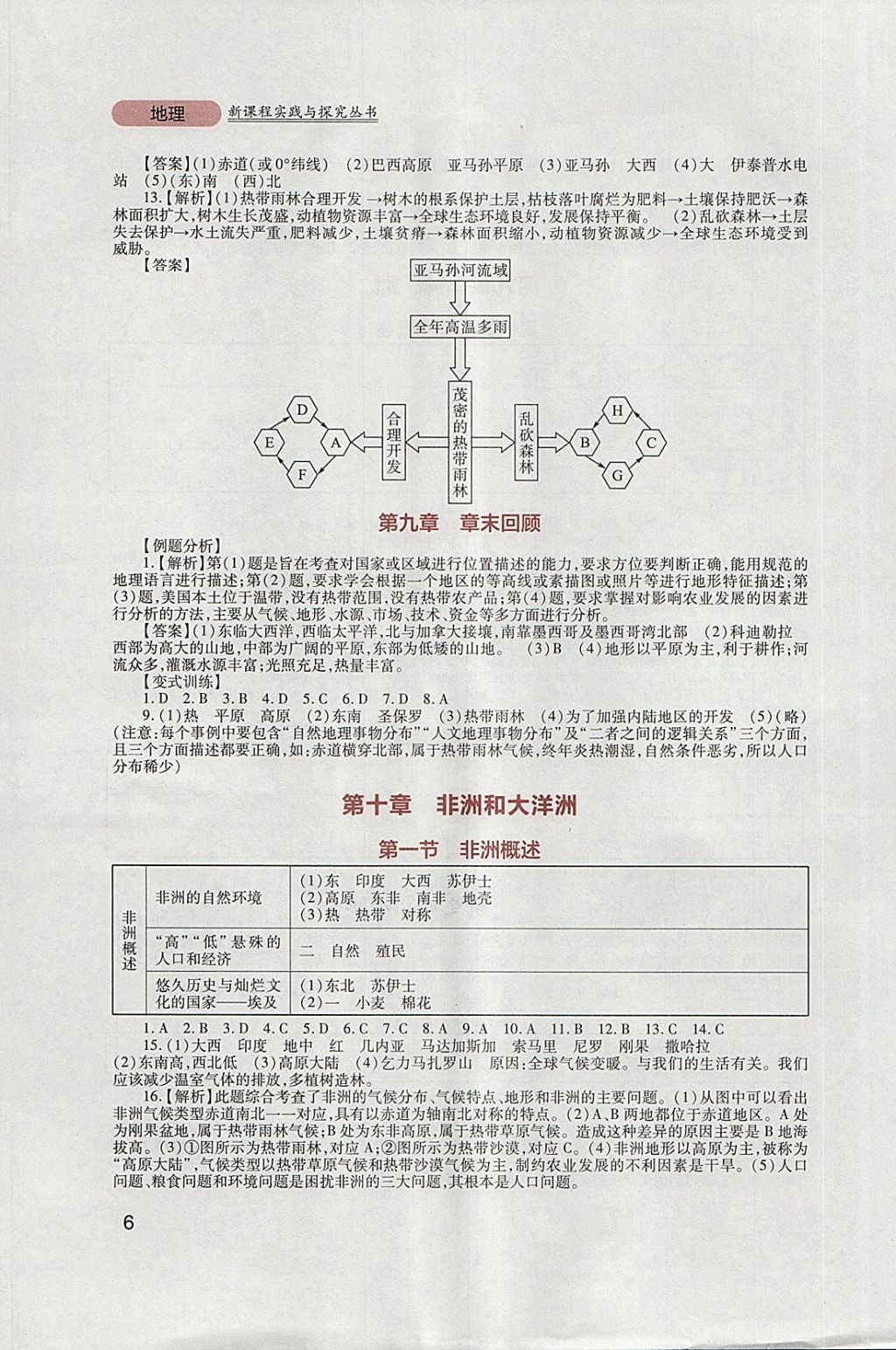 2018年新课程实践与探究丛书七年级地理下册粤人民版 参考答案第6页