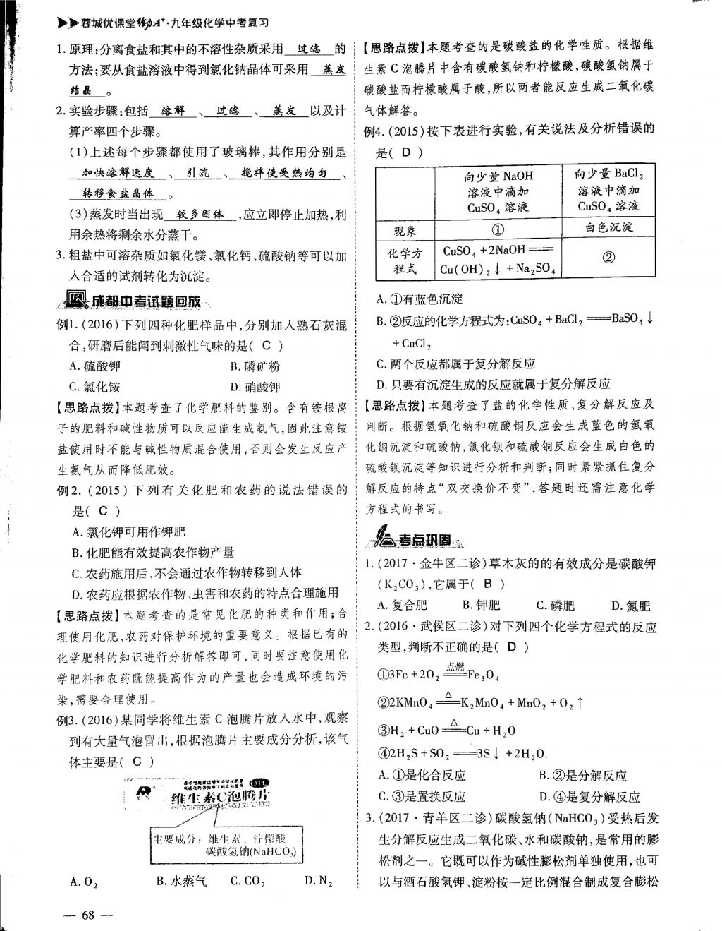 2018年蓉城優(yōu)課堂給力A加九年級化學中考復(fù)習 第24頁