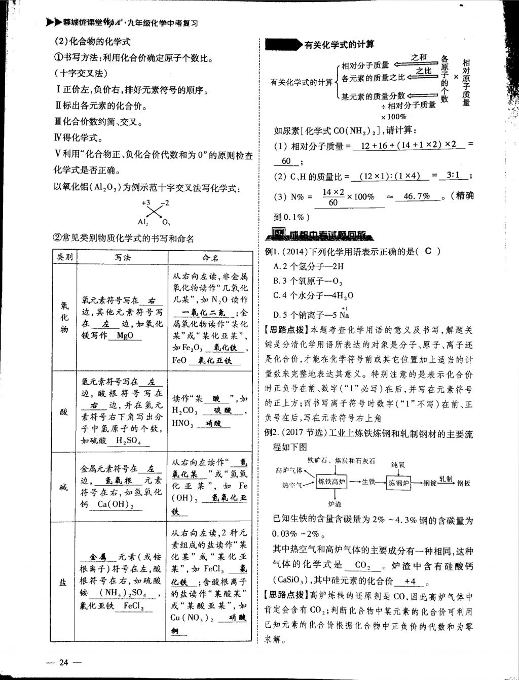 2018年蓉城優(yōu)課堂給力A加九年級化學中考復習 第一部分第24頁