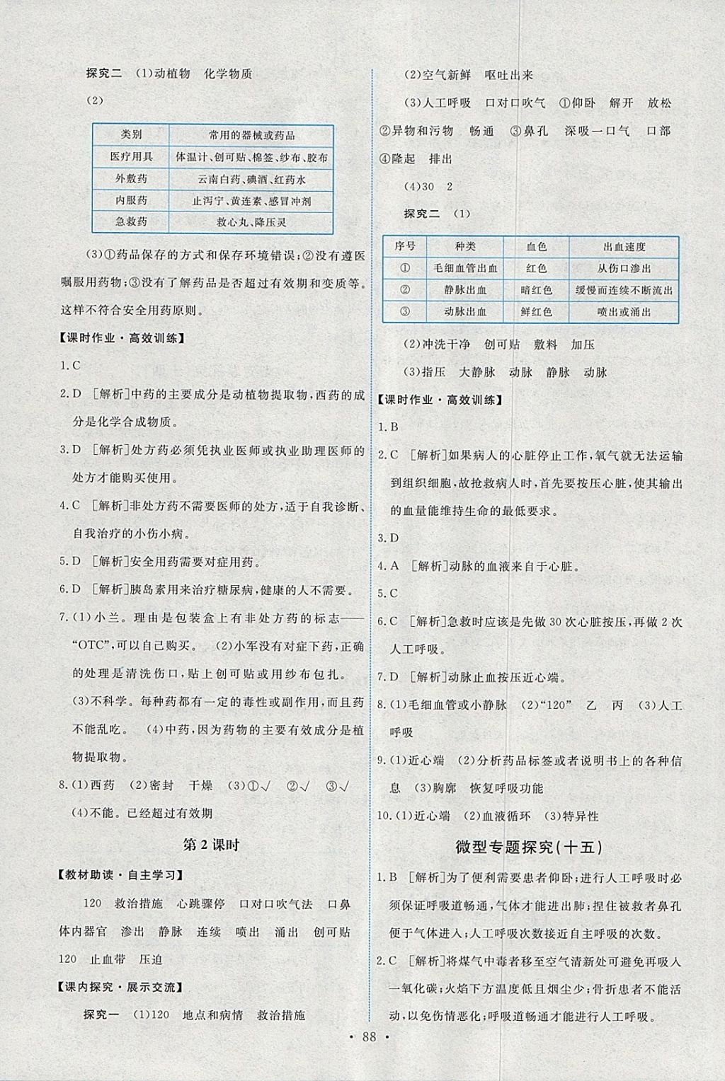 2018年能力培养与测试八年级生物学下册人教版 参考答案第14页